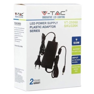 Sursa Alimentare LED V-TAC, 60W, 24V, 2.5A, IP44, plastic [8]- savelectro.ro