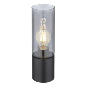 Veioza Annika 1xE27, IP20, negru mat, sticla fumurie, Globo Lighting