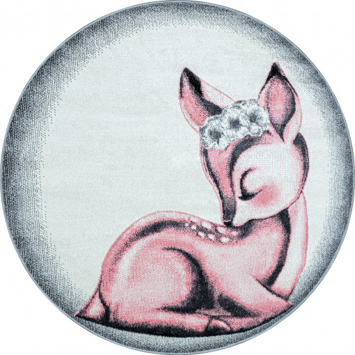 Covor Rotund Bambi Roz V4 160x160 cm