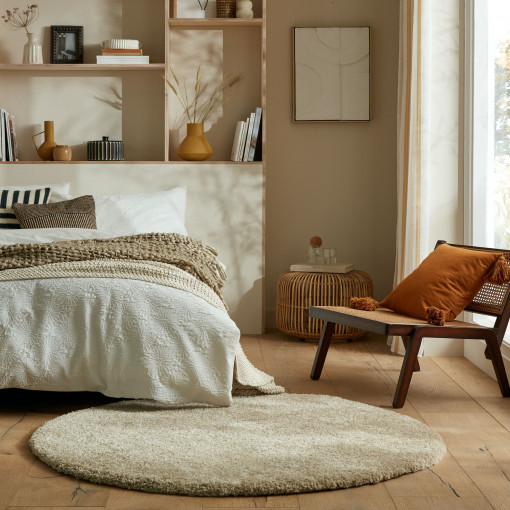 Covor Feather Soft Natural 133x133 cm, rotund
