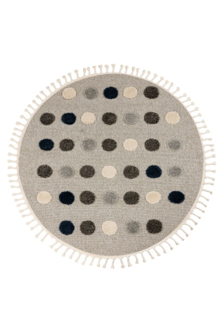 Covor rotund copii Fano Gri 133x133 cm