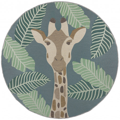 Covor Eric Giraffe Outdoor Natural 160x160 cm, rotund