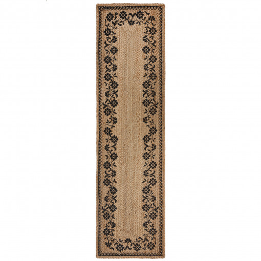 Covor traversă Maisie Natural/Negru 60x230 cm