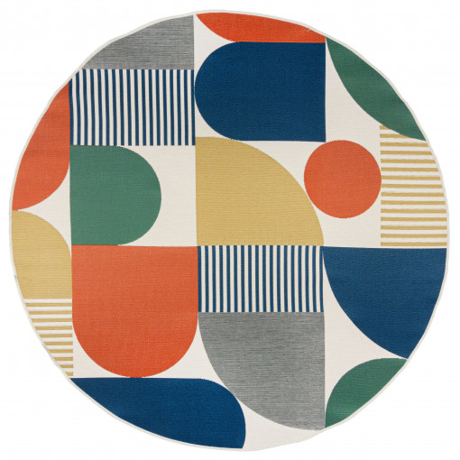Covor Geo Fusion Outdoor Galben Ochre 160x160 cm, rotund
