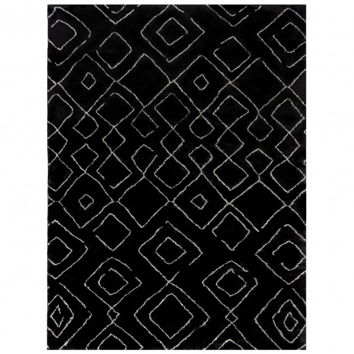Covor Imran Fur Berber Negru/Ivory 120x170 cm
