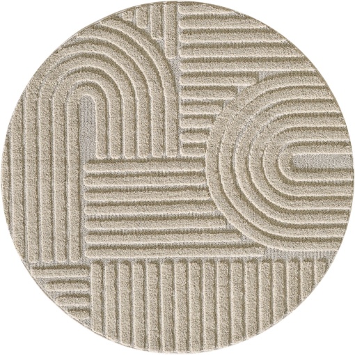 Covor rotund Art Bej boho 80x80 cm