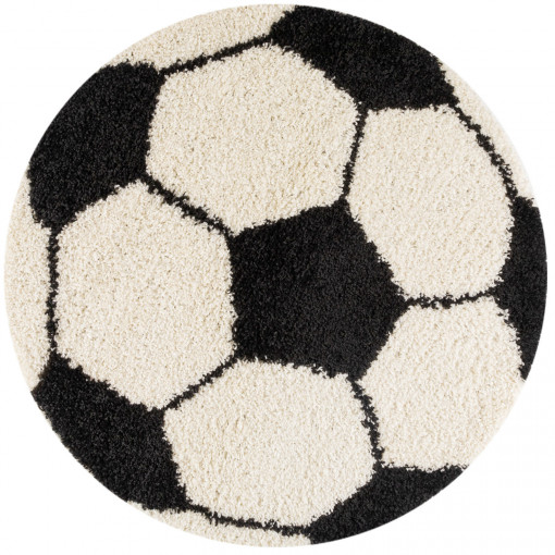 Covor Rotund Fun Negru V1 100x100 cm