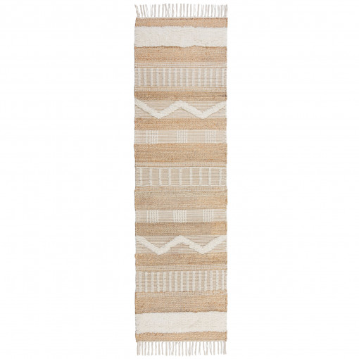 Covor traversă Medina Jute Natural/Ivory 60x230 cm