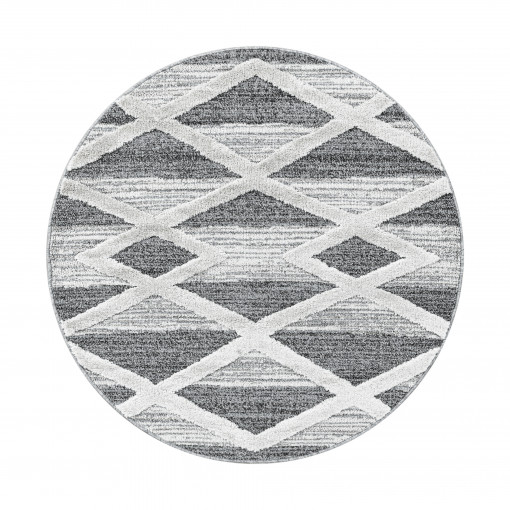 Covor Rotund Pisa Gri V7 200x200 cm
