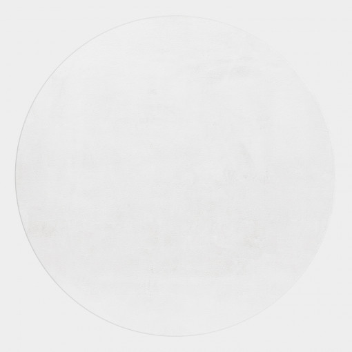 Covor Rotund Pouffy Alb V1 200x200 cm