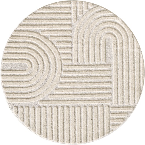 Covor rotund Art Crem boho 80x80 cm