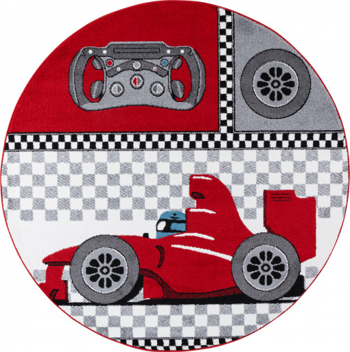 Covor Rotund Kids Rosu V1 120x120 cm