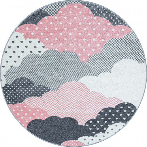 Covor Rotund Bambi Roz V2 120x120 cm