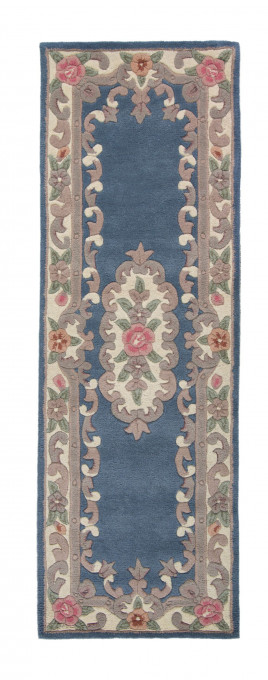Covor traversă Aubusson Albastru 67x210 cm