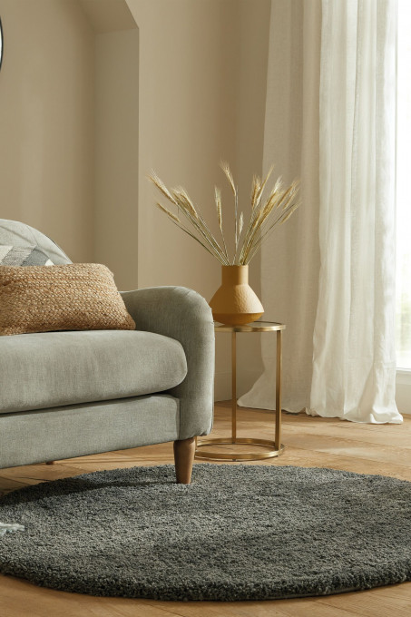 Covor Feather Soft CHARCOAL 133x133 cm, rotund