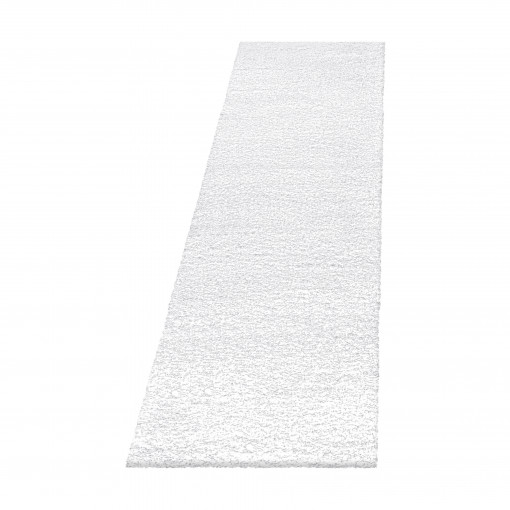 Covor tip Traversa Fluffy Alb V1 80x250 cm