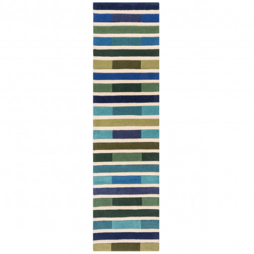 Covor traversă Piano Verde/Multicolor 60x230 cm