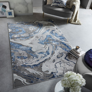 Covor Marbled Bleumarin 80x150 cm - Img 2