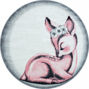 Covor Rotund Bambi Roz V4 160x160 cm