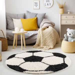 Covor Rotund Fun Negru V1 100x100 cm - Img 2