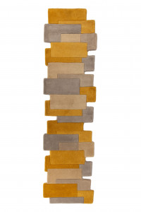 Covor traversă Collage Galben Ochre/Natural 60x230 cm