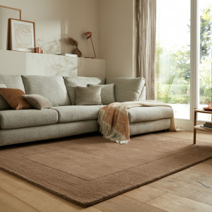 Covor Textured Wool Border Maro 160x230 cm