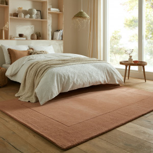 Covor Textured Wool Border Portocaliu 120x170 cm