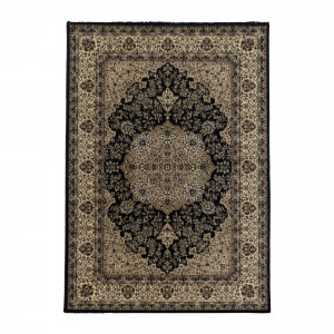 Covor tip Traversa Kashmir Negru V3 80x150 cm