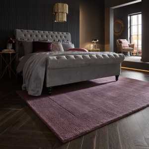 Covor Textured Wool Border Violet 200x290 cm