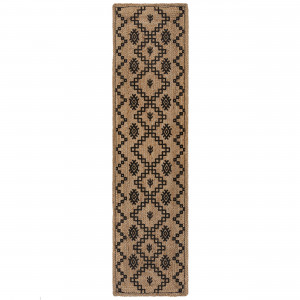 Covor traversă Rowen Natural/Negru 60x230 cm