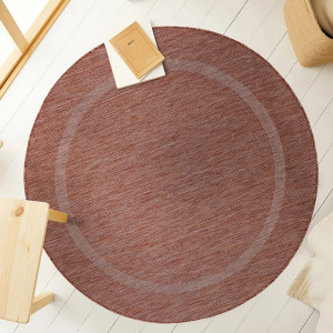 Covor Rotund Relax Rosu V1 120x120 cm - Img 2