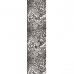 Covor traversă Marbled Argintiu 80x300 cm - Img 1