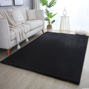 Covor tip Traversa Pouffy Negru V1 60x110 cm - Img 2