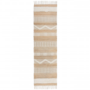 Covor traversă Medina Jute Natural/Ivory 60x230 cm
