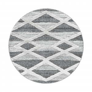 Covor Rotund Pisa Gri V7 200x200 cm