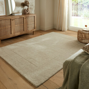 Covor Textured Wool Border Natural 120x170 cm