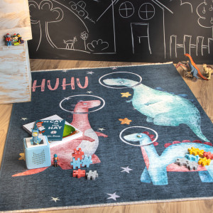 Covor eco copii My Greta Albastru inchis 115x170 cm - Img 2
