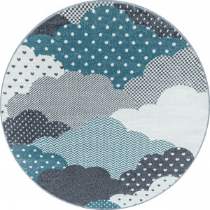 Covor Rotund Bambi Albastru V2 120x120 cm - Img 1