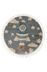 Covor rotund copii Fano Albatru deschis 133x133 cm - Img 1