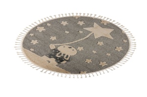 Covor rotund copii Fano Gri 133x133 cm - Img 2