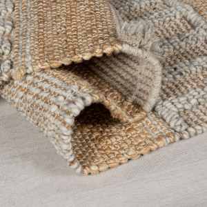 Covor traversă Medina Jute Natural/Gri 60x230 cm - Img 3