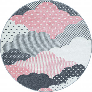 Covor Rotund Bambi Roz V2 120x120 cm
