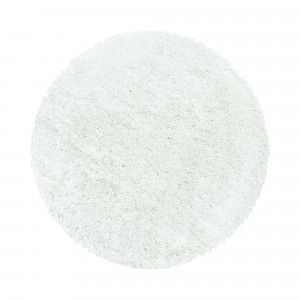 Covor Rotund Fluffy Alb V1 120x120 cm - Img 1