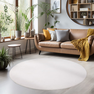 Covor Rotund Sky Crem V1 120x120 cm - Img 2