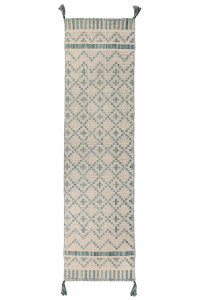 Covor traversă Leela Runner Ivory/Teal 60x200 cm