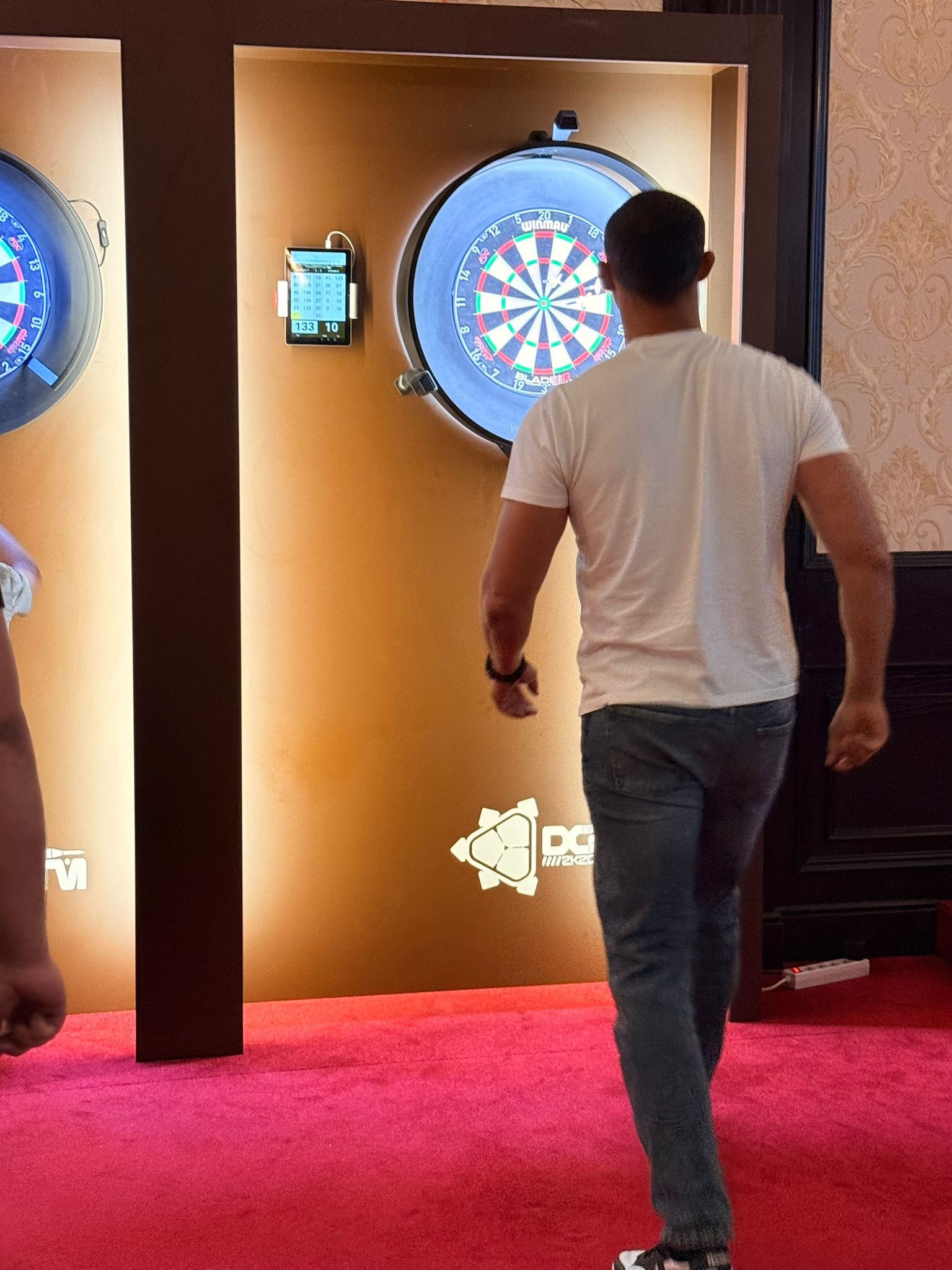Player la tablă de darts profesională