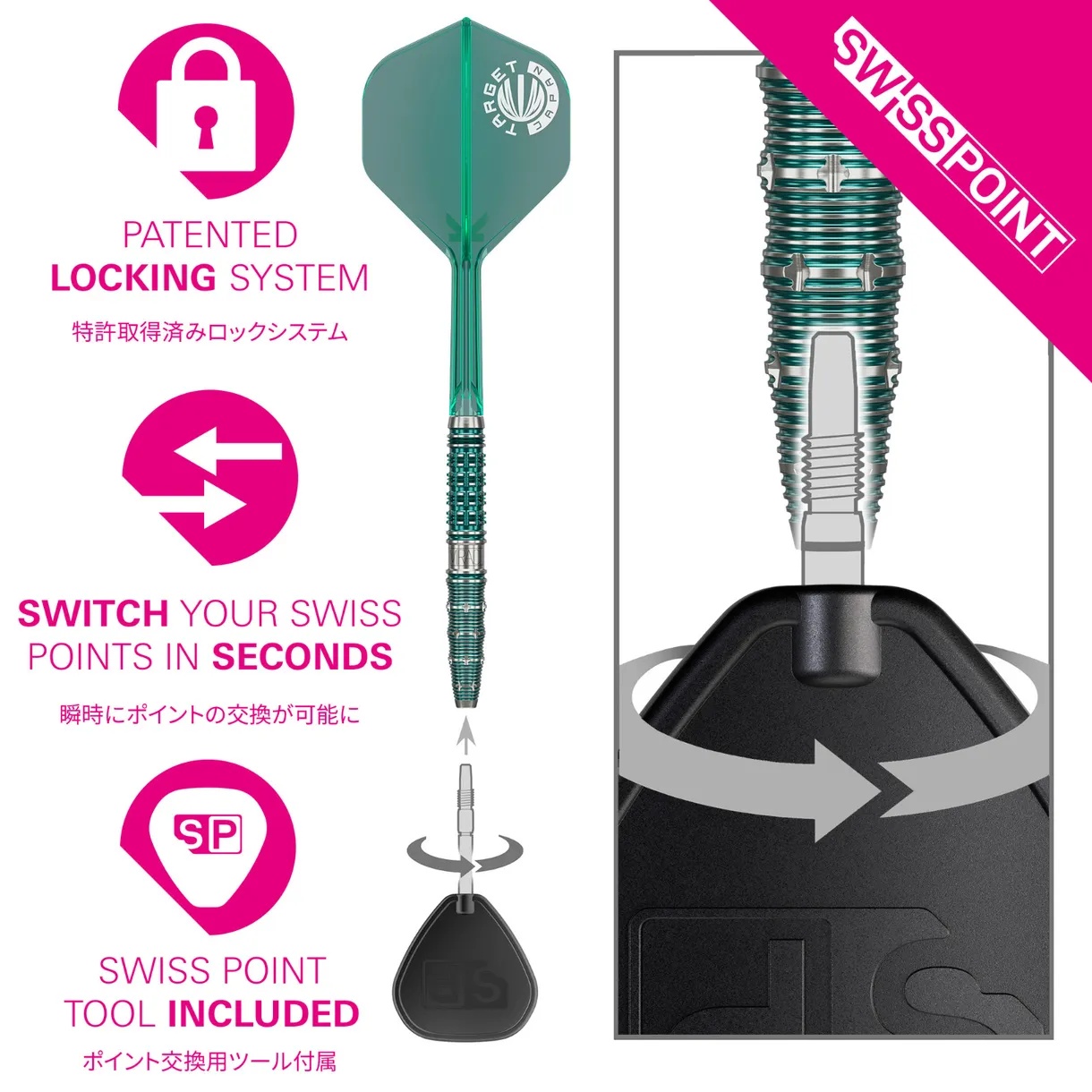 Set 3 Sageti Darts Target Japan Mikuru Suzuki The Miracle G7 Swiss