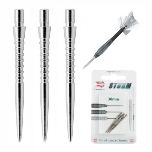 Set 3 Varfuri darts cu grip Storm Grooved Plain - 30 mm