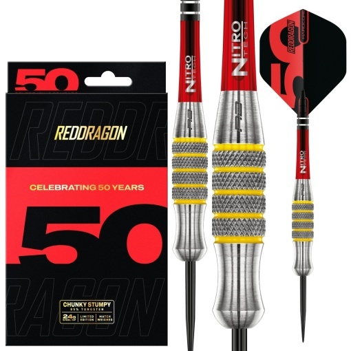 Sageti steel darts Chunky Stumpy 7 - 28 g, Editie Aniversara 50 ani