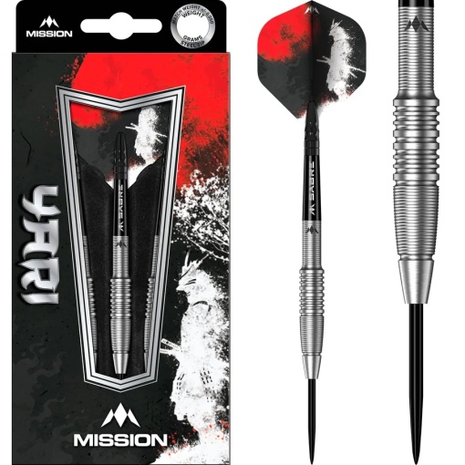 Set 3 Sageti Darts Mission Yari - Varf de otel - 90% - Argint